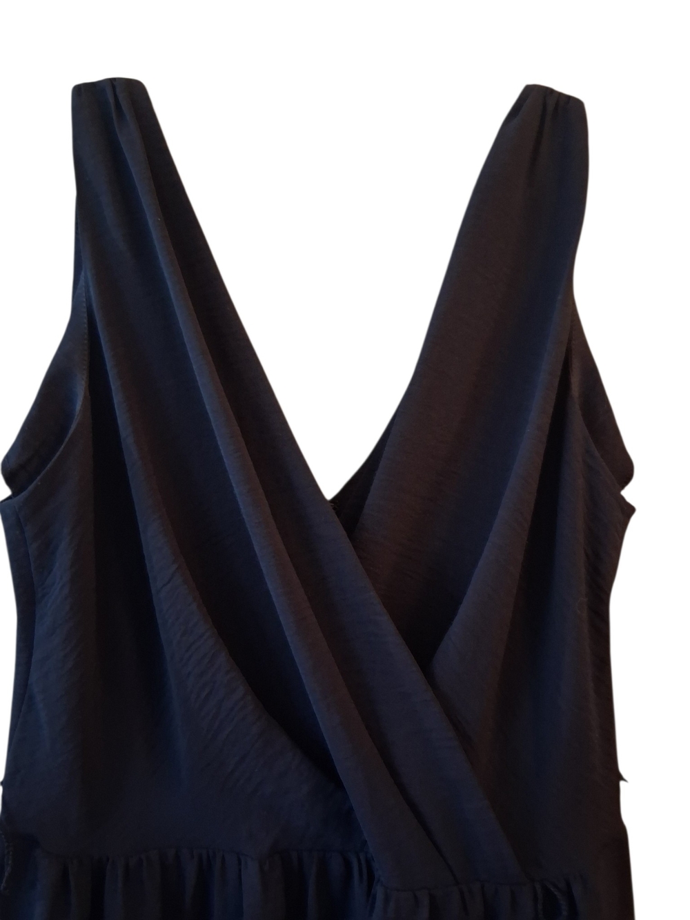 DKNY Navy Midi Dress with Cream Ruffle Hem - Picture 5 of 8